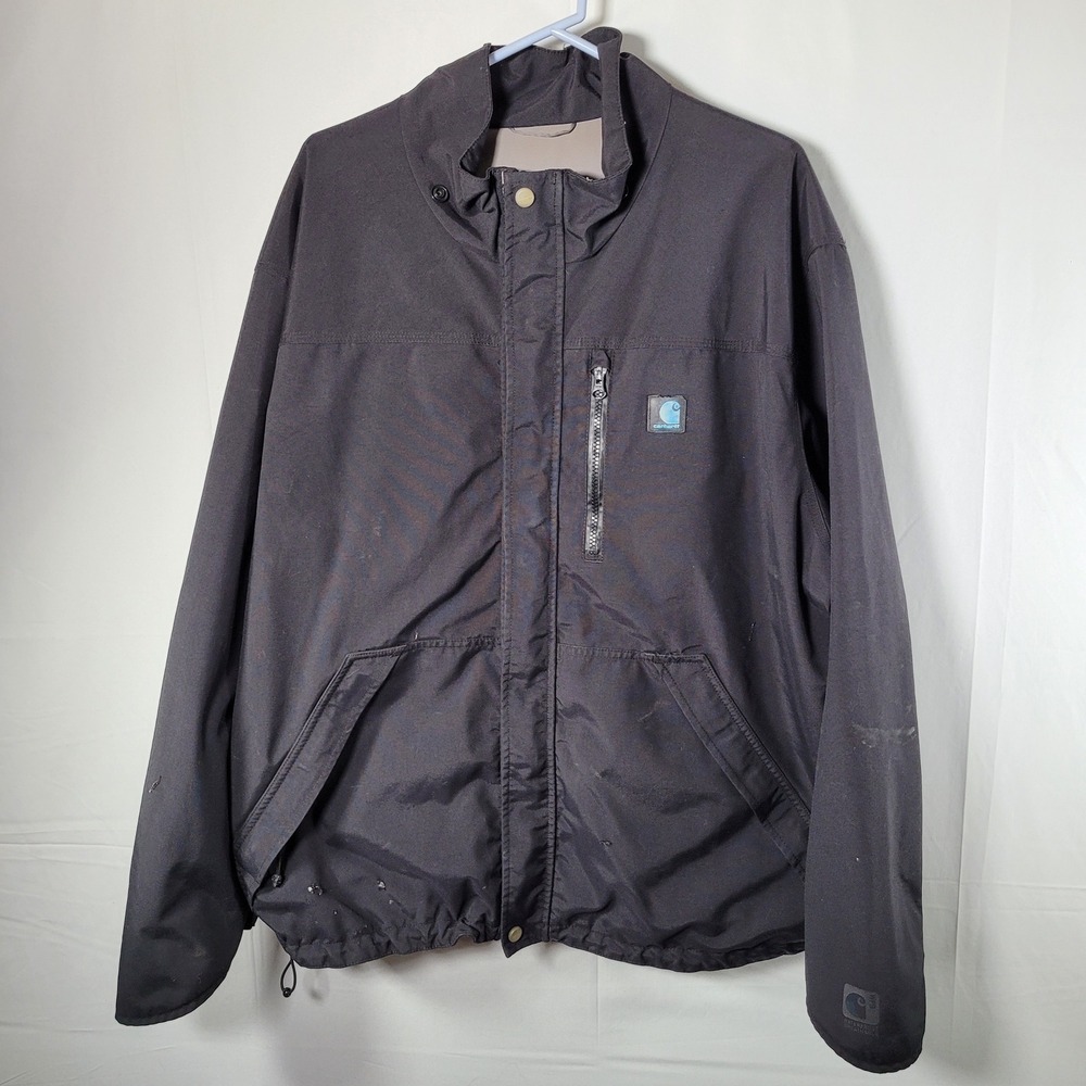 Carhartt Men's XL Black Full Zip Mock Neck Jacket Coat Workwear